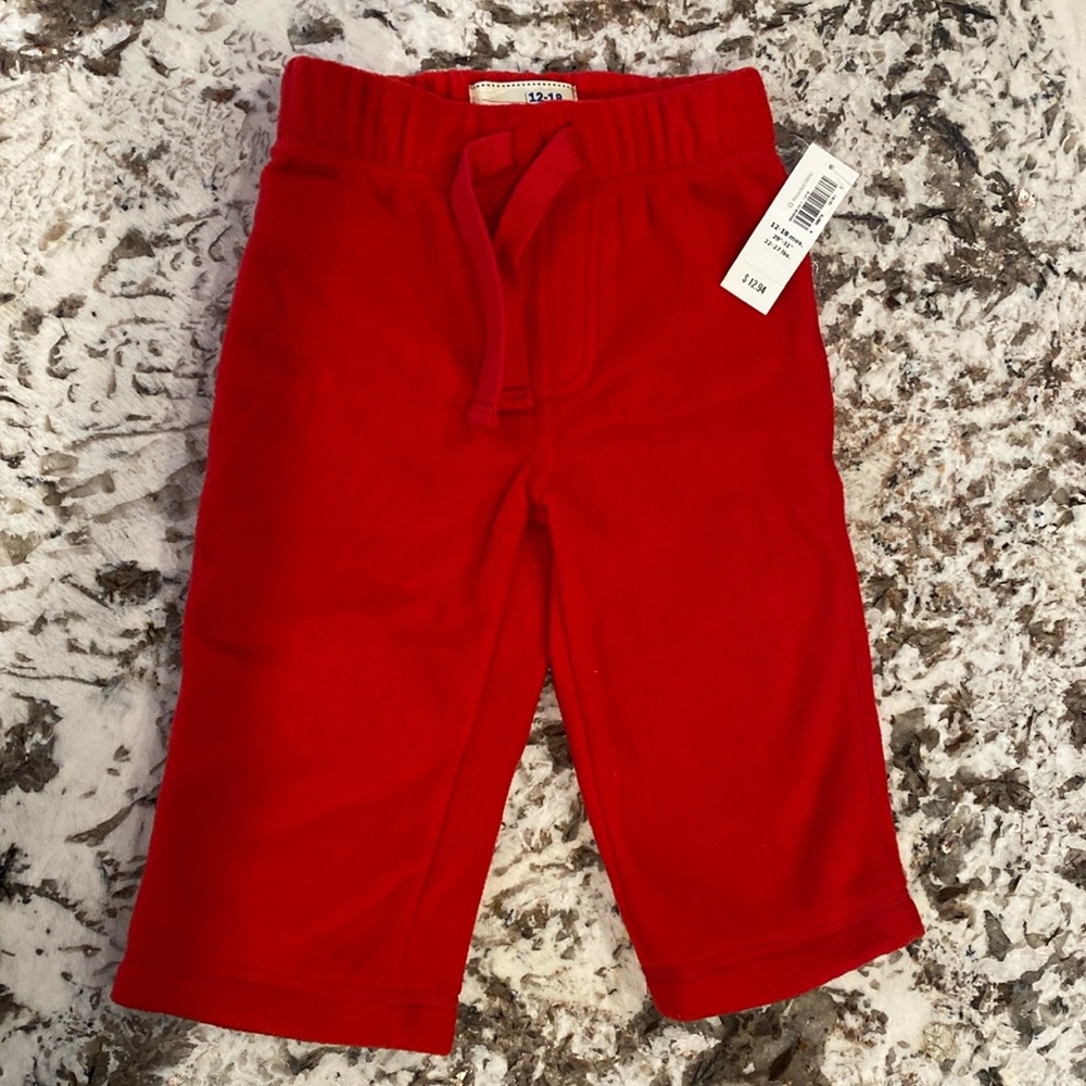 NWT red fleece pants size 12-18